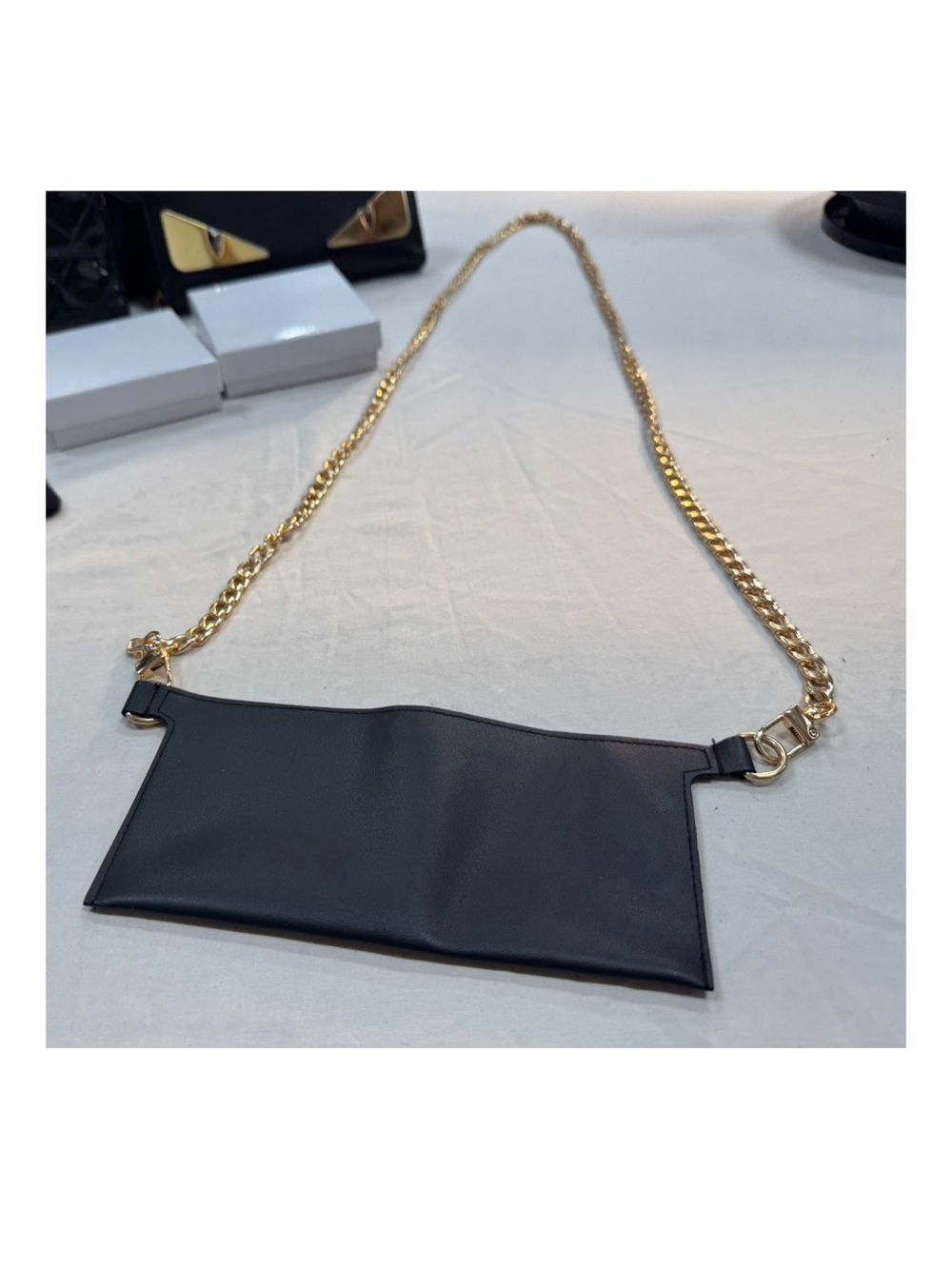 Black PU Leather Crossbody wallet insert. (No chain).